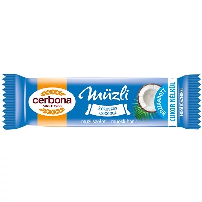 Cerbona Müzliszelet 20G Kókusz Kakaó Bevonattal