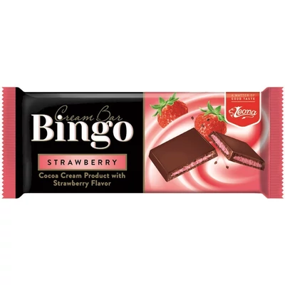 Bingo Cream Bar 90G Strawberry Eper