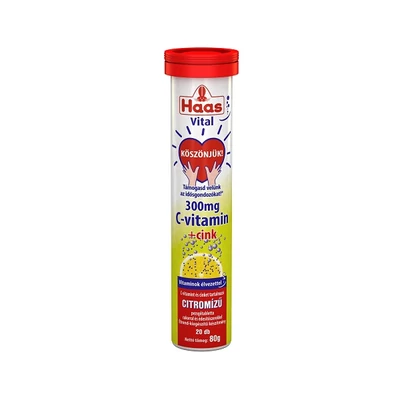 Haas Pezsgőtabletta 80G C-Vitamin (Citrom)