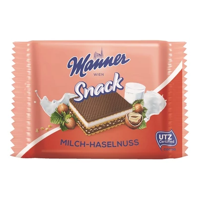 Manner mogyoró-tej ízű krémmel töltött ostya 25G