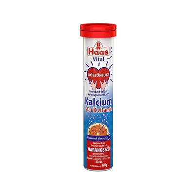 Haas Pezsgőtabletta 80G Kalcium+D+K