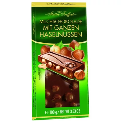 Maitre T. 100G Milchchocolade Mit Ganze Haselnüssen (89434) Egészmogyoróval