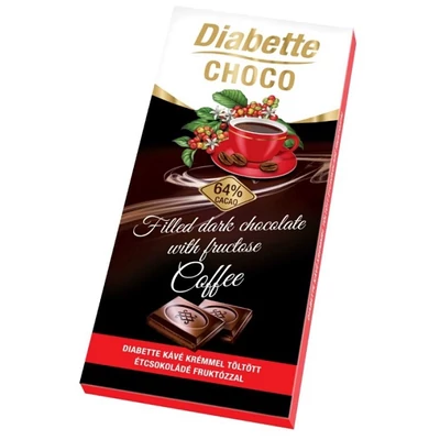 Diabette Choco 80G Ét Coffee 64% Kávé Krémmel Fruktózzal