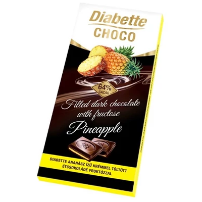 Diabette Choco 80G Ét Pineapple 64% Ananász Fruktózzal