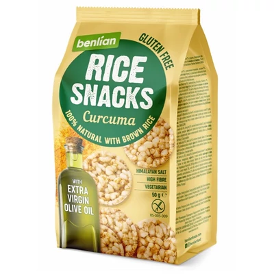 Rice Snacks 50G Mini Rice Olive Curcuma Puffasztott Rizsszelet