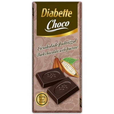 Diabette Choco étcsokoládé 80G Diabetikus