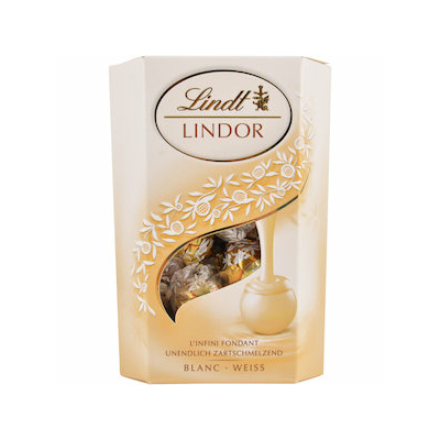 Lindt Lindor lágyan olvadó csokoládé töltelékkel töltött fehércsokoládé pralinék 200G